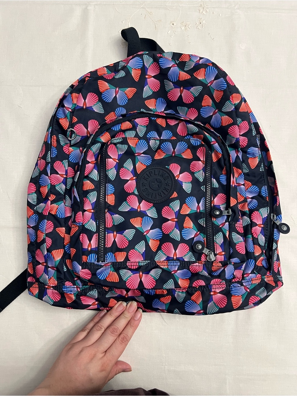 Kipling Multicolor Butterfly School Backpack